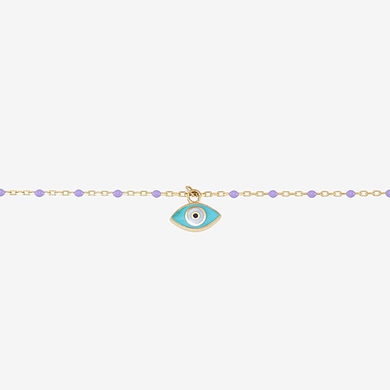 Limited Quantities! Womens 14K Gold Evil Eye Beaded Bracelet