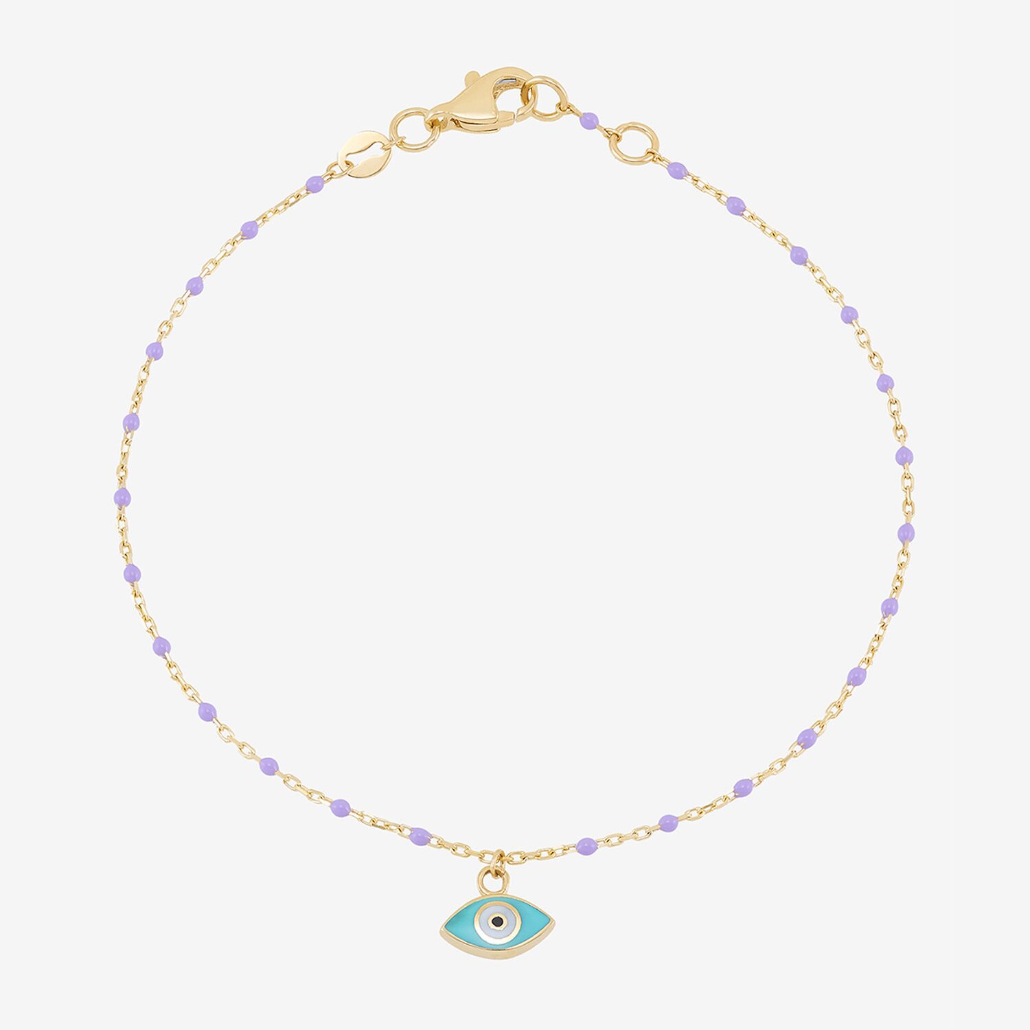 Limited Quantities! Womens 14K Gold Evil Eye Beaded Bracelet