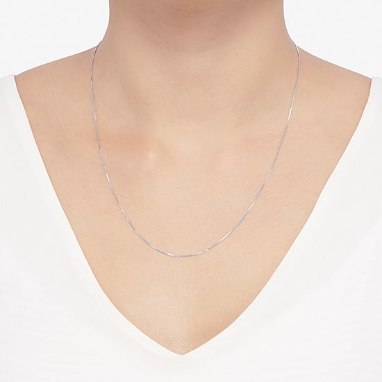 Limited Quantities! Womens 14K White Gold 20 Inch Box Chain Necklace