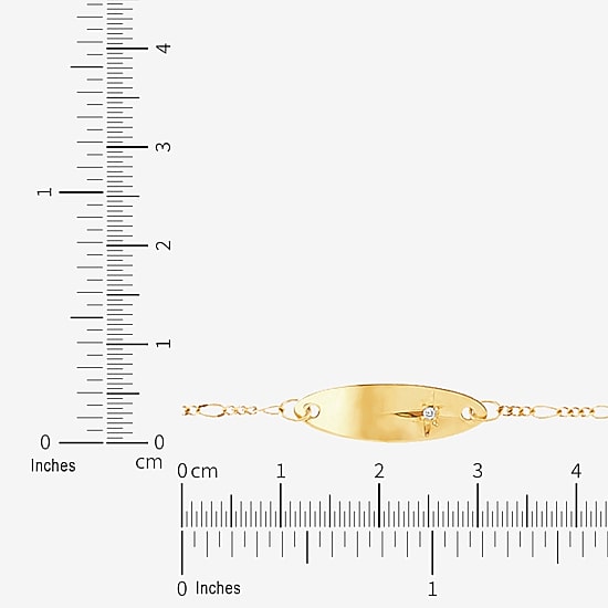 Limited Quantities! Girls 14K Gold 5 3/4 Inch Solid Figaro Id Bracelet