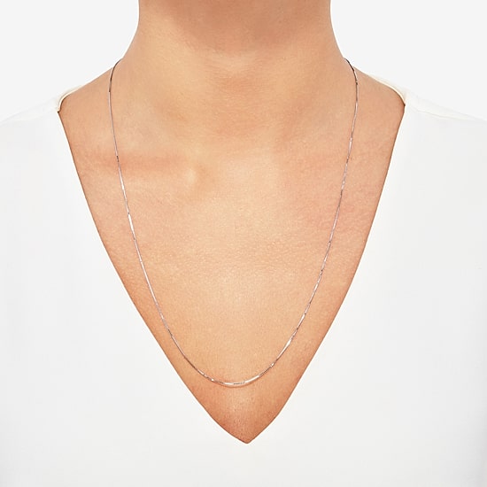 Limited Quantities! Womens 14K White Gold 24 Inch Box Chain Necklace