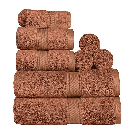 SUPERIOR® Madeline Collection | Plush Egyptian Cotton 8-pc. Quick Dry Solid Bath Towel Set
