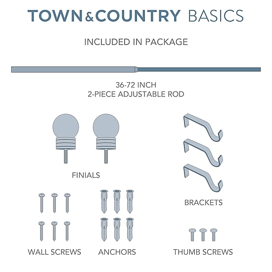 Town And Country Modern Sphere 1 IN Adjustable Curtain Rod