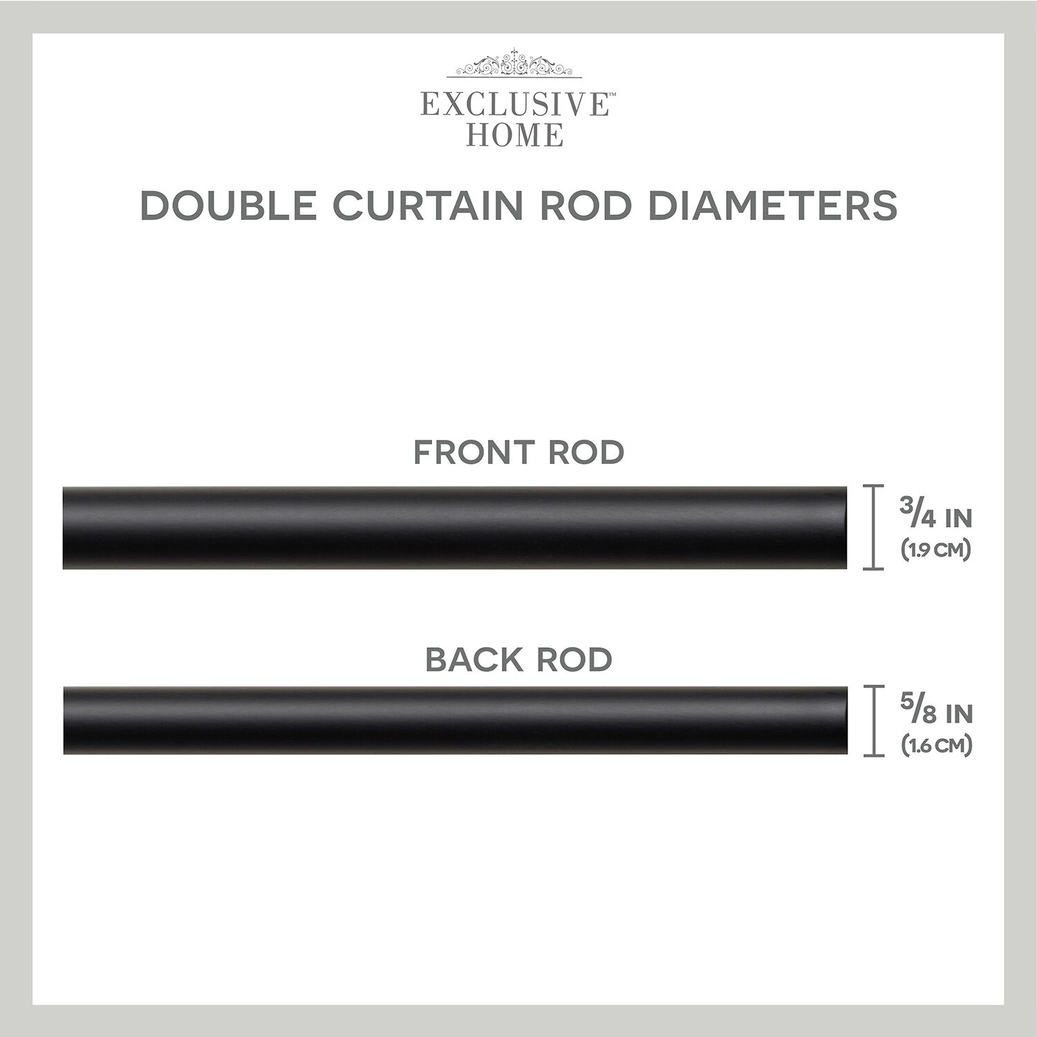 Exclusive Home Curtains Ogee/Topper Double Double Curtain Rod