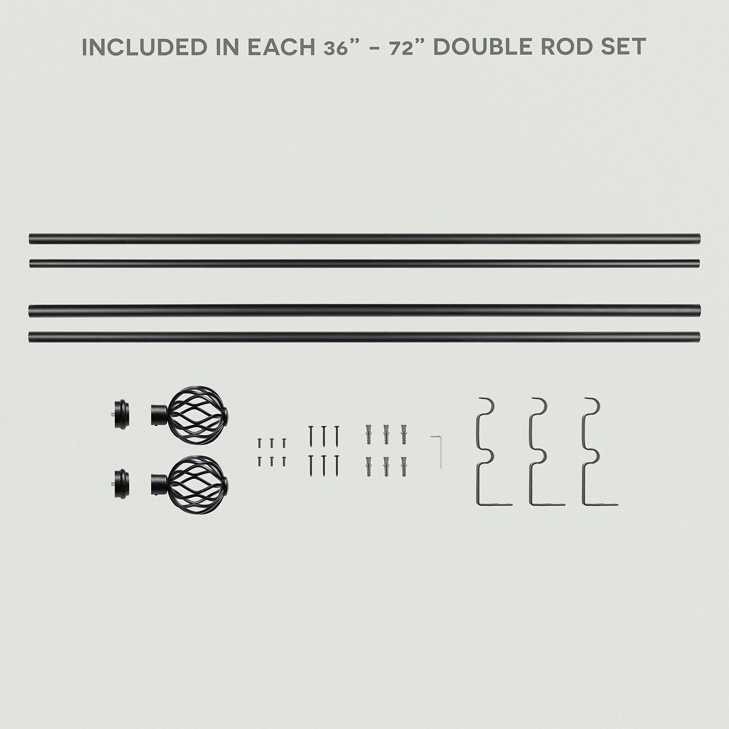 Exclusive Home Curtains Ogee/Topper Double Double Curtain Rod