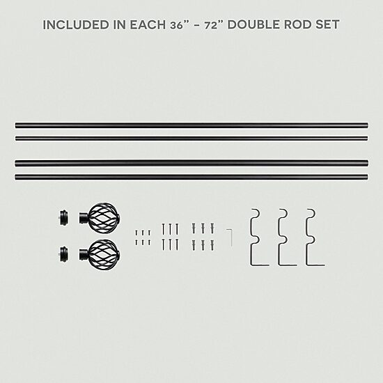 Exclusive Home Curtains Ogee/Topper Double Double Curtain Rod