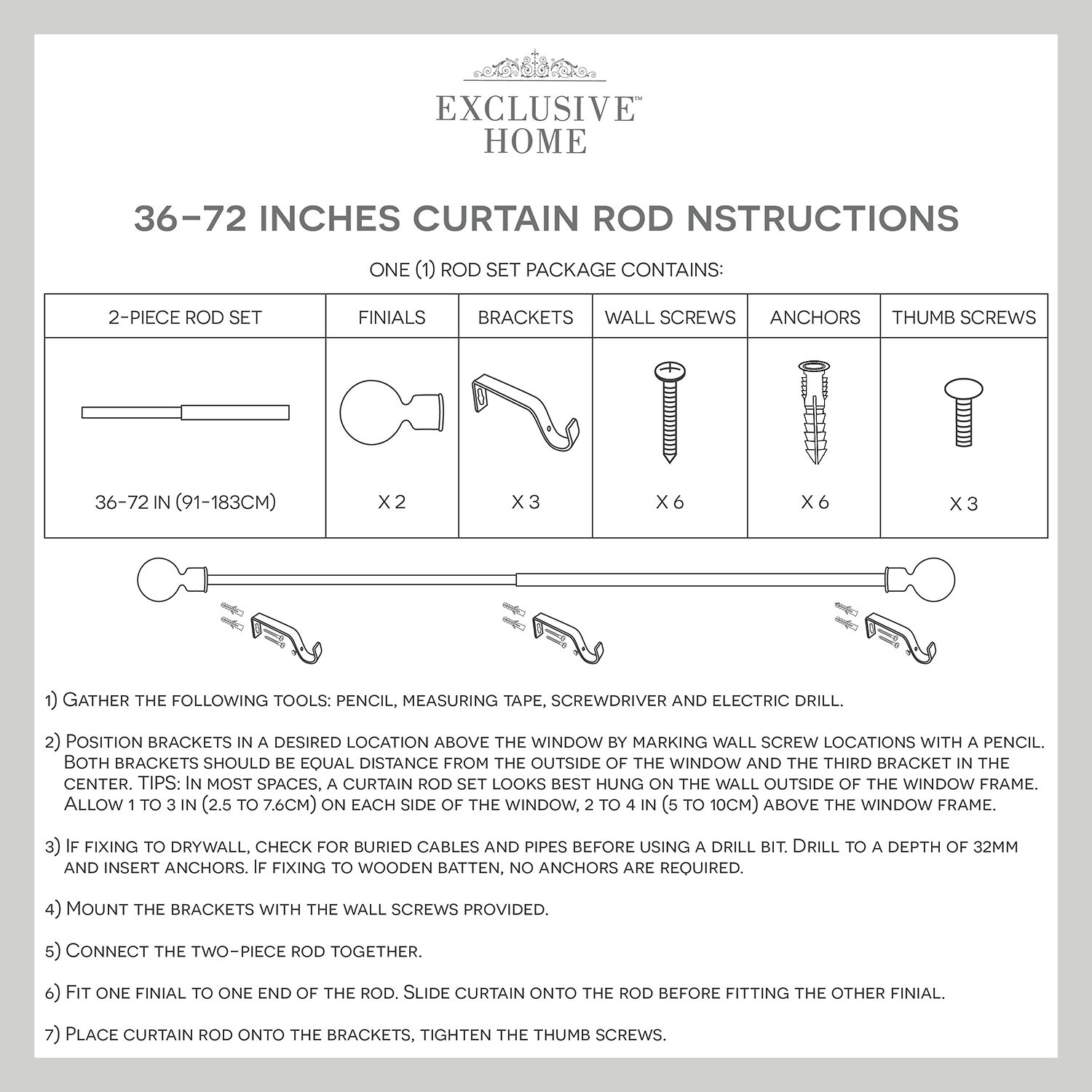 Exclusive Home Curtains Prism 1 Adjustable Curtain Rod