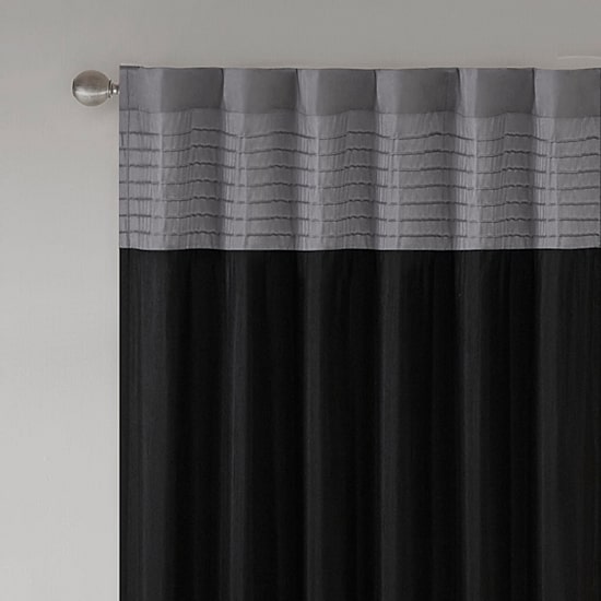 Madison Park Infinity Polyoni 50"W X 84"L Pintuck-Striped Rod Pocket Back Tab Energy Saving Light-Filtering Single Curtain Panel