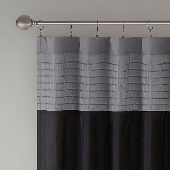Madison Park Infinity Polyoni 50"W X 84"L Pintuck-Striped Rod Pocket Back Tab Energy Saving Light-Filtering Single Curtain Panel
