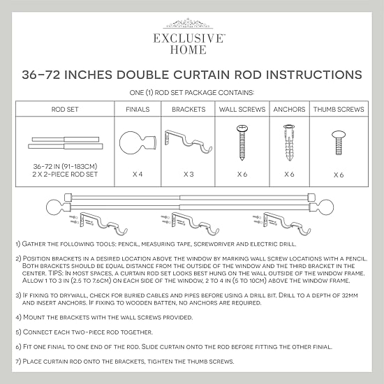 Exclusive Home Curtains Prism/Topper Double Curtain Rod