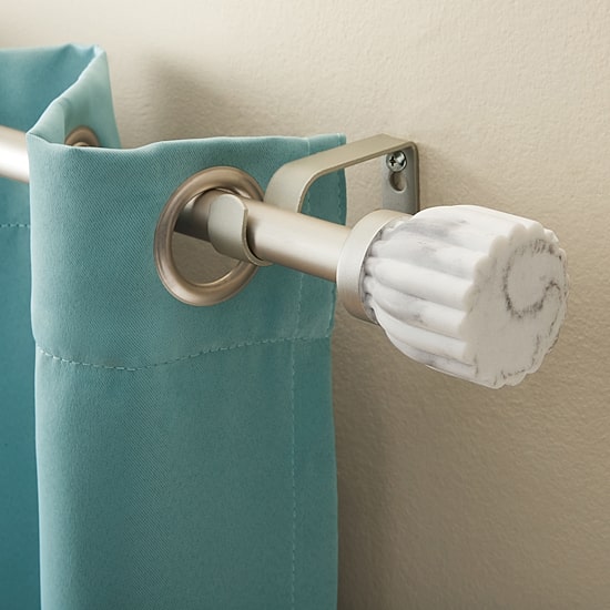 Town And Country Marbled Flute 1 IN Adjustable Curtain Rod