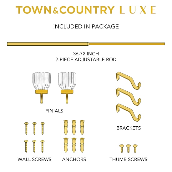 Town And Country Marbled Flute 1 IN Adjustable Curtain Rod