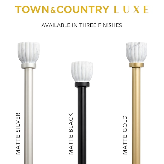 Town And Country Marbled Flute 1 IN Adjustable Curtain Rod
