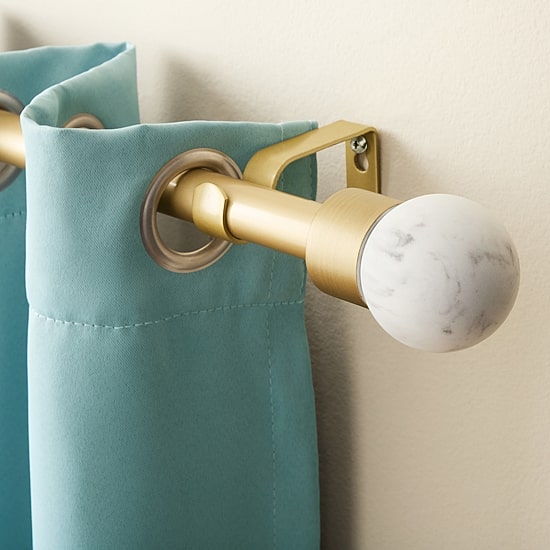 Town And Country Marbled Sphere 1 IN Adjustable Curtain Rod