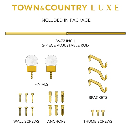 Town And Country Marbled Sphere 1 IN Adjustable Curtain Rod