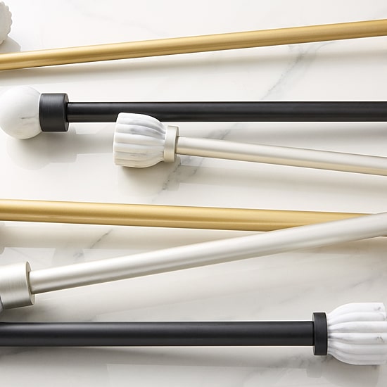 Town And Country Marbled Sphere 1 IN Adjustable Curtain Rod