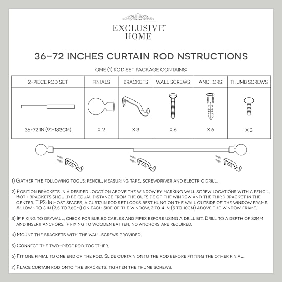 Exclusive Home Curtains Prism 1 IN Adjustable Curtain Rod