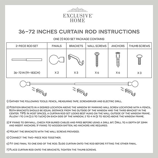 Exclusive Home Curtains Rope Knots 1 IN Adjustable Curtain Rod