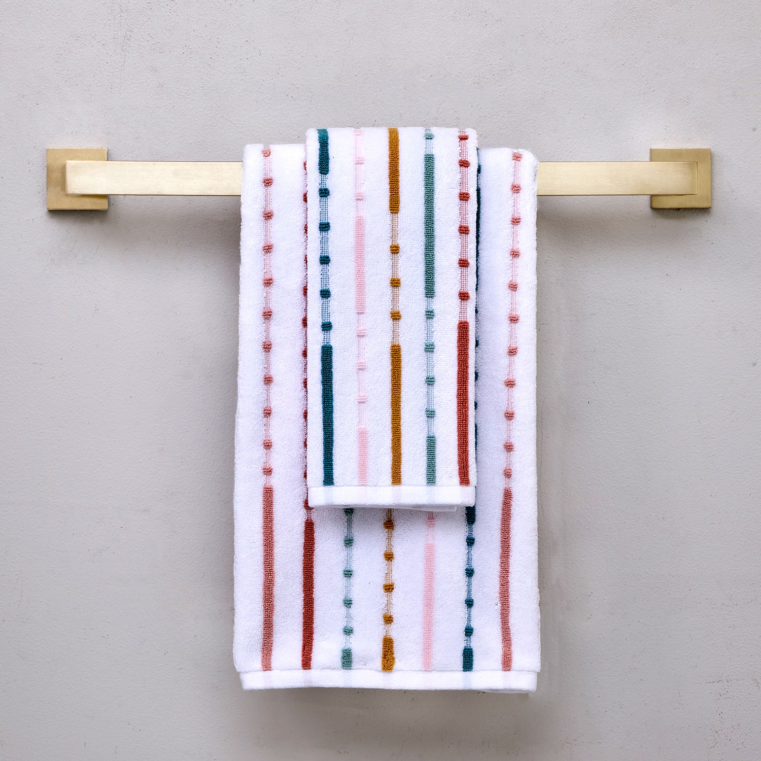 Saturday Knight Modesto Stripe 2-pc. Jacquard Bath Towel