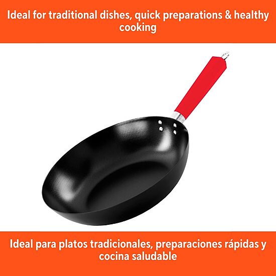 IMUSA 12 Inch Carbon Steel Wok