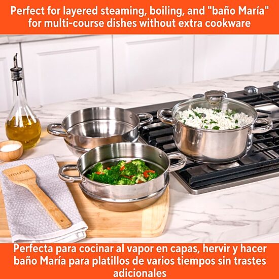IMUSA 3 Qt Stainless Steel Double Boiler