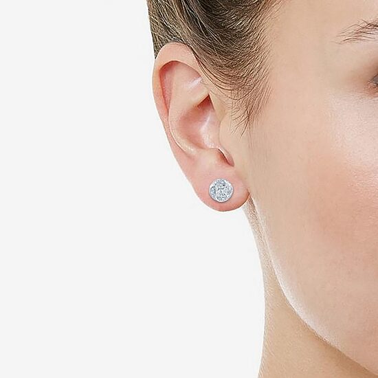 1/6 CT. T.W. Natural White Diamond Sterling Silver 8.9mm Stud Earrings