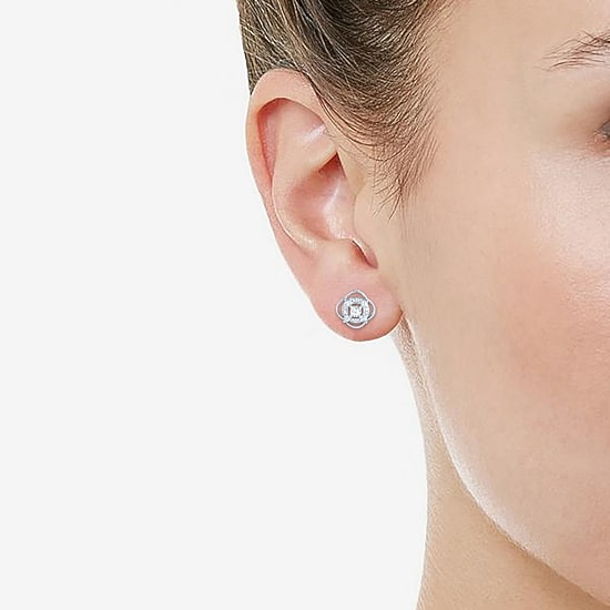 1/5 CT. Natural White Diamond Sterling Silver 10.6mm Stud Earrings