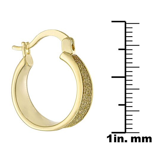 Silver Reflections 24K Gold Over Brass Hoop Earrings