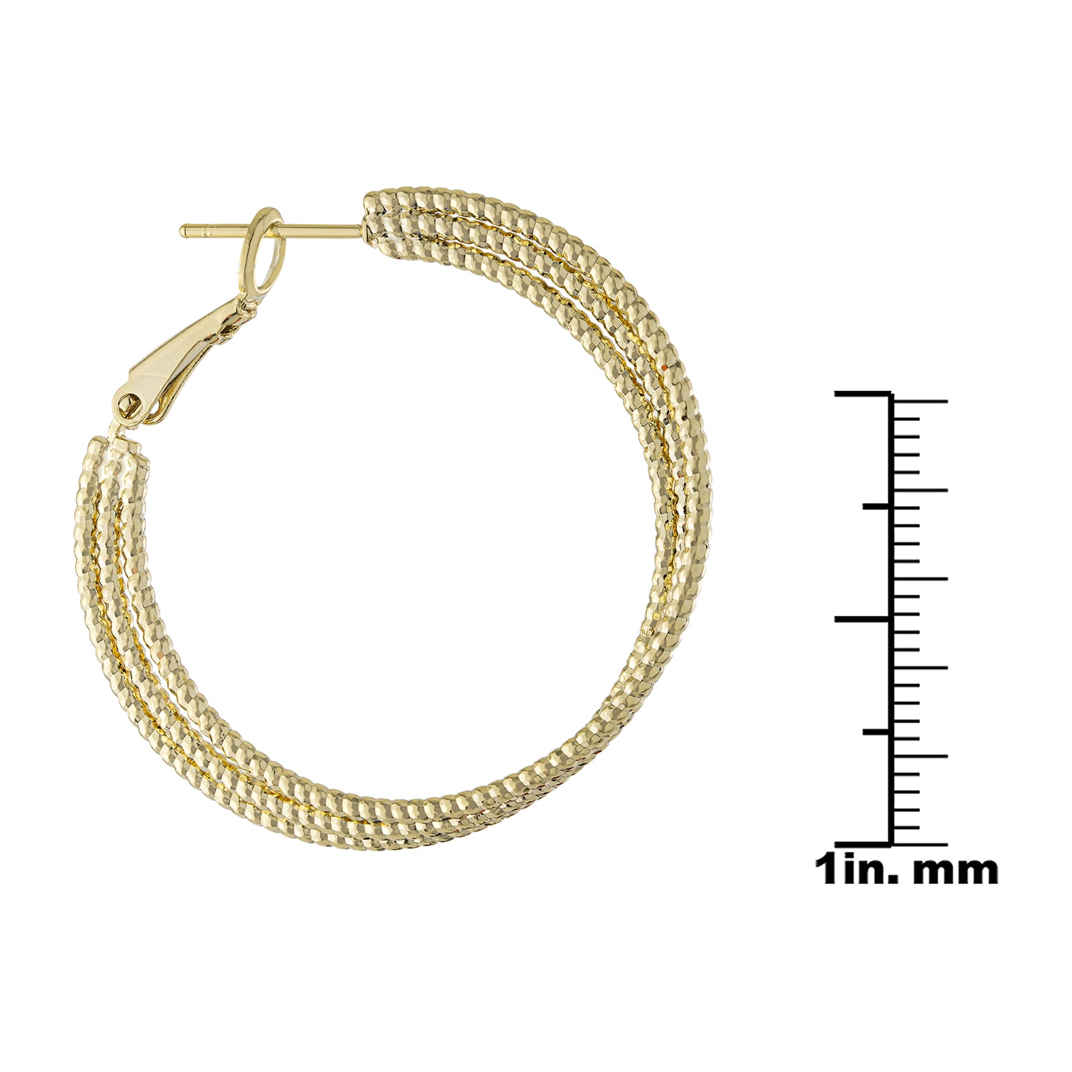 Silver Reflections 24K Gold Over Brass Hoop Earrings