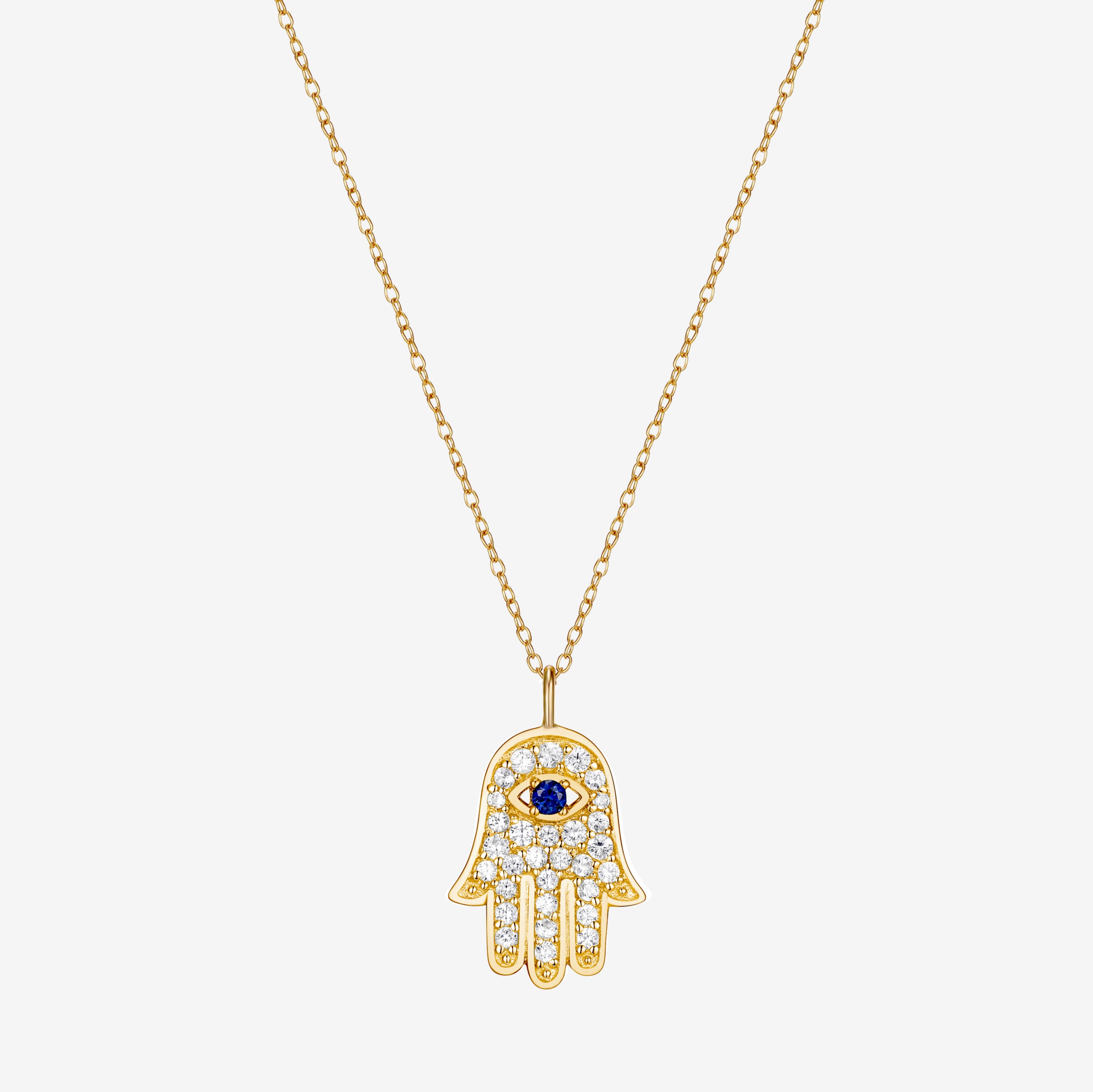 Womens 1/2 CT. T.W. Multi Color Cubic Zirconia 18K Gold Over Silver Hamsa 18 Inch Pendant Necklace