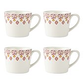 Distant Lands White/Pink Stoneware Coffee Mug