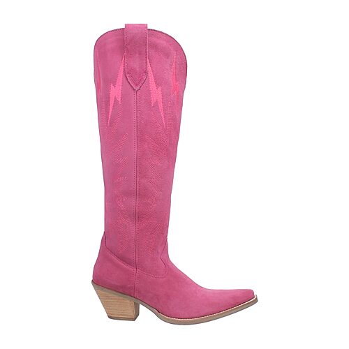 Dingo Womens Thunder Road Stacked Heel Cowboy Boots, 9 Medium, Pink