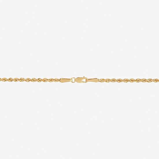 10K Gold 18 - 24 Inch Hollow Rope Chain Necklace