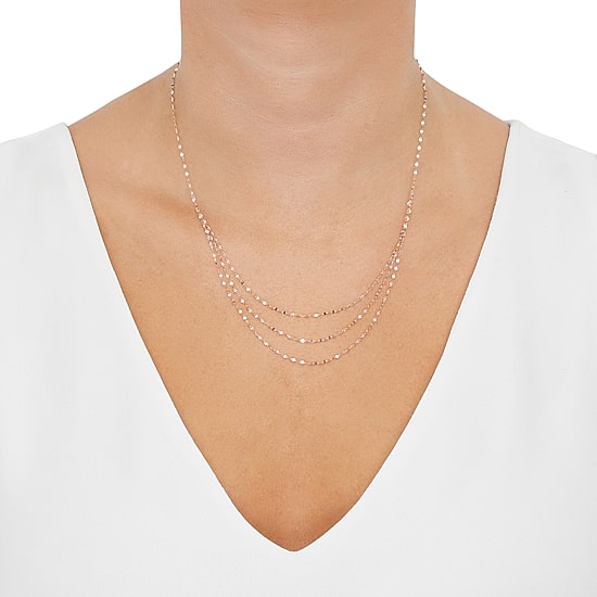 Gold Addiction Womens 14K Gold 17 Inch Link Necklace