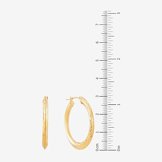 14K Gold Star-Cut Hoop Earrings