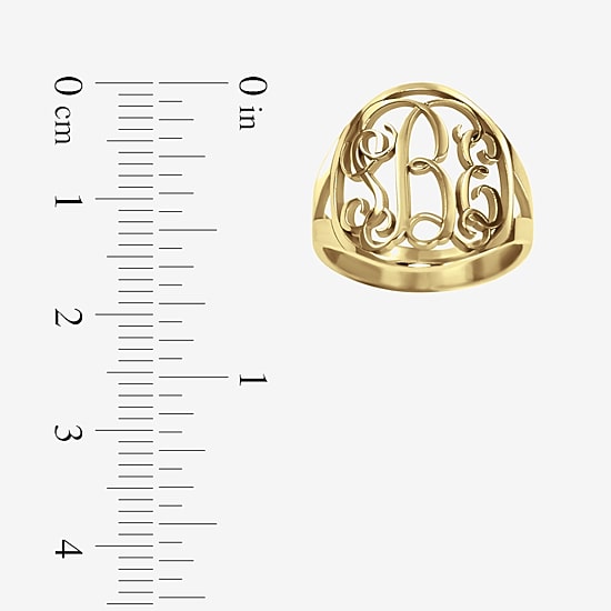 Personalized 18mm Vine Monogram Ring