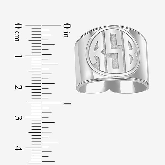 Personalized Circle Block Monogram Ring 