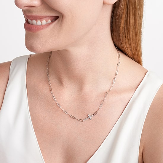 Paris 1901 By Charles Garnier Womens White Cubic Zirconia Sterling Silver 18 Inch Y Necklace