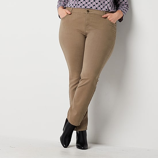 Liz Claiborne Womens Plus Stretch Fabric Mid Rise Skinny Fit Slim Fit Jean