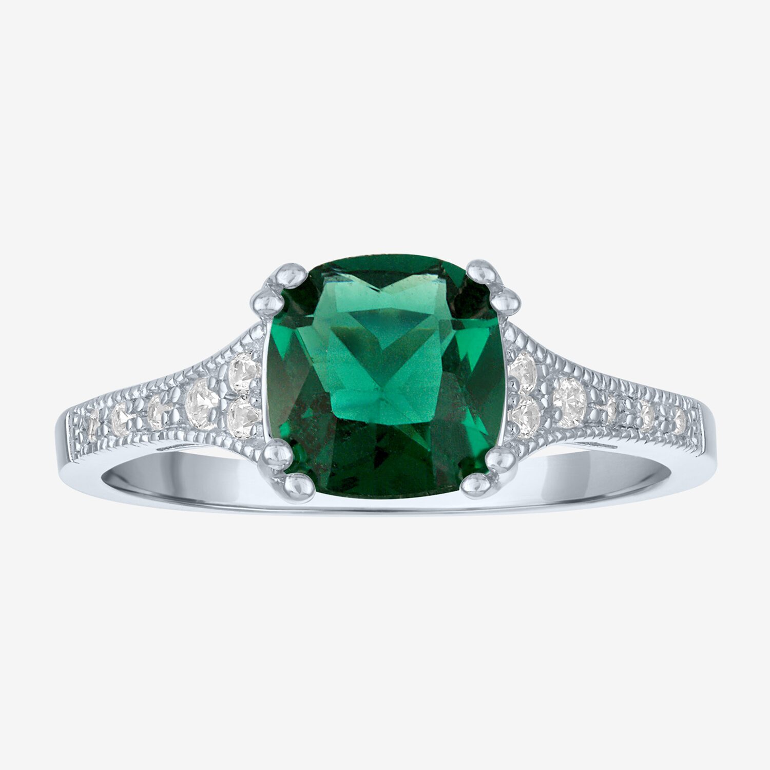 Gemstone Sterling Silver Cushion Cocktail Ring