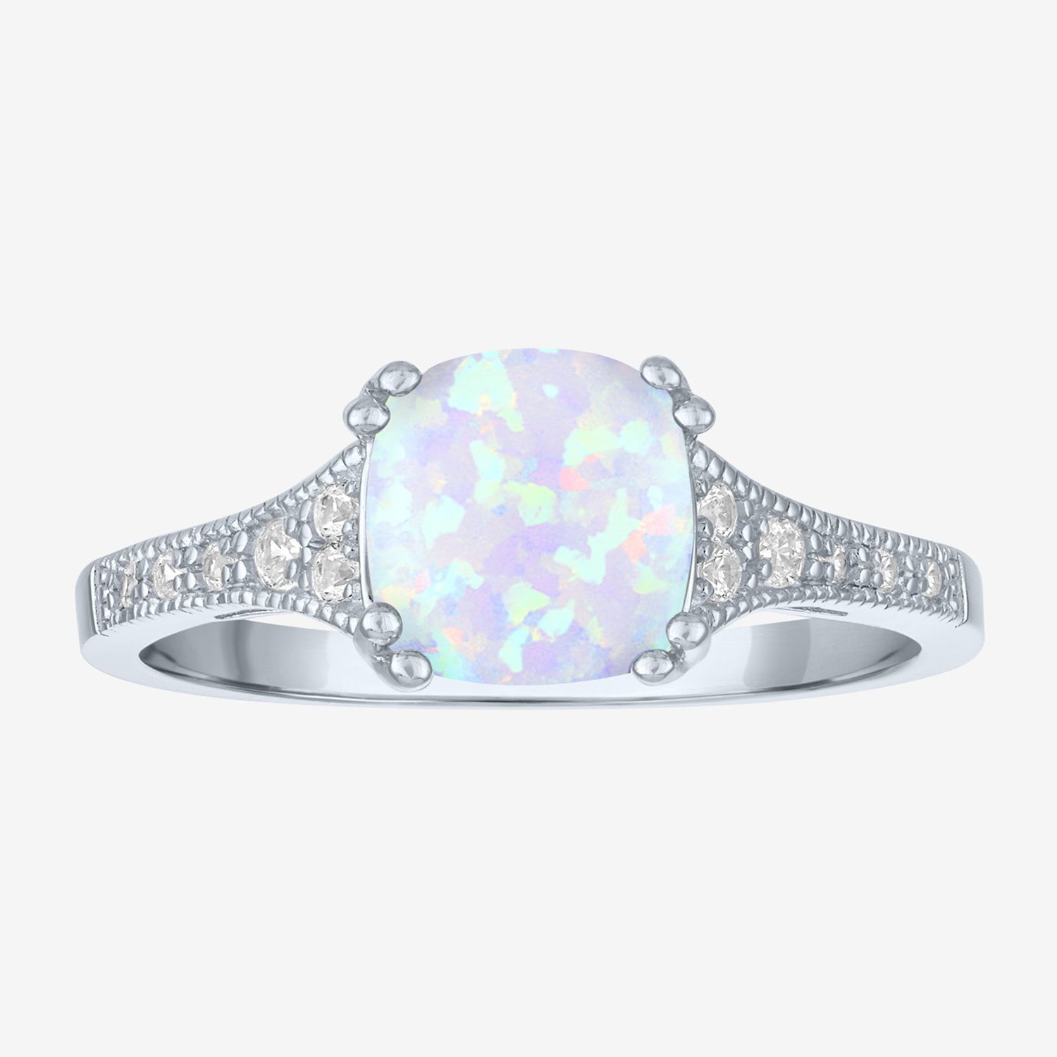 Gemstone Sterling Silver Cushion Cocktail Ring