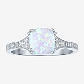Gemstone Sterling Silver Cushion Cocktail Ring