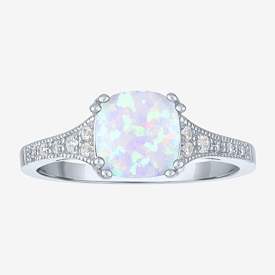 Gemstone Sterling Silver Cushion Cocktail Ring