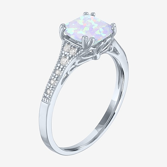 Gemstone Sterling Silver Cushion Cocktail Ring
