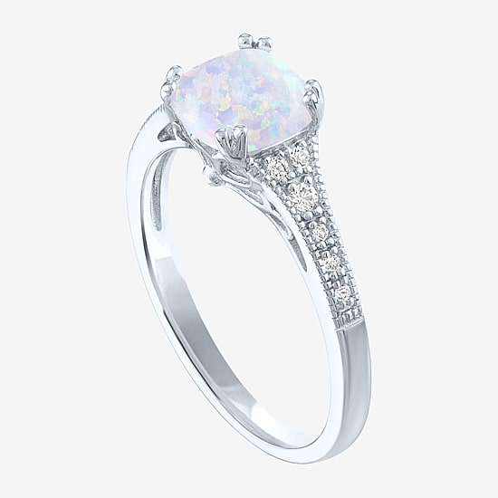 Gemstone Sterling Silver Cushion Cocktail Ring