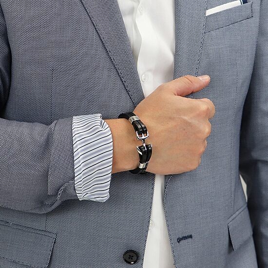 Mens Stainless Steel Wrap Bracelet