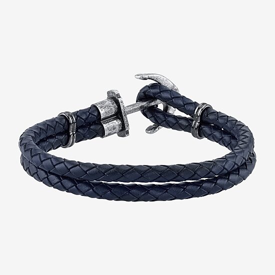 Mens Stainless Steel Cord Bracelet
