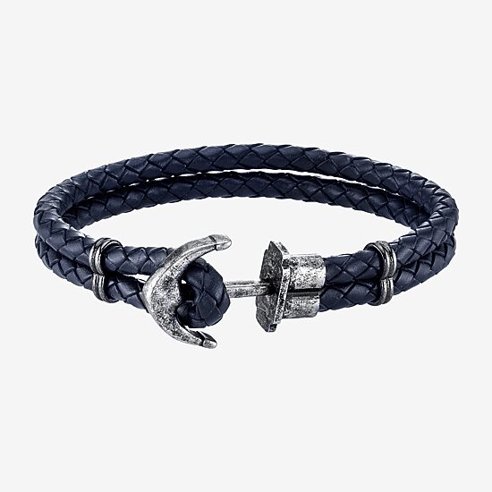 Mens Stainless Steel Cord Bracelet