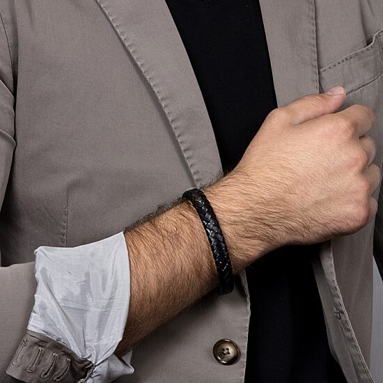 Mens Stainless Steel Cord Bracelet