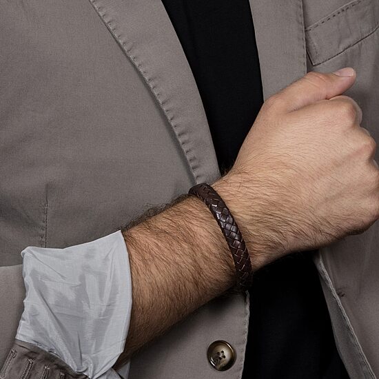 Mens Stainless Steel Cord Bracelet
